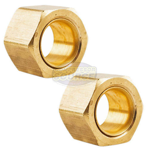 2 Pack 3/8" Compression Nut & Ferrule Combo for 3/8" OD Tube Brass Sleeve Nut