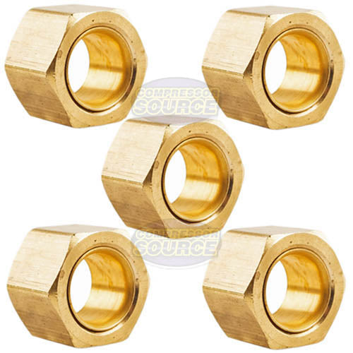 5 Pack 3/8" Compression Nut & Ferrule Combo for 3/8" OD Tube Brass Sleeve Nut