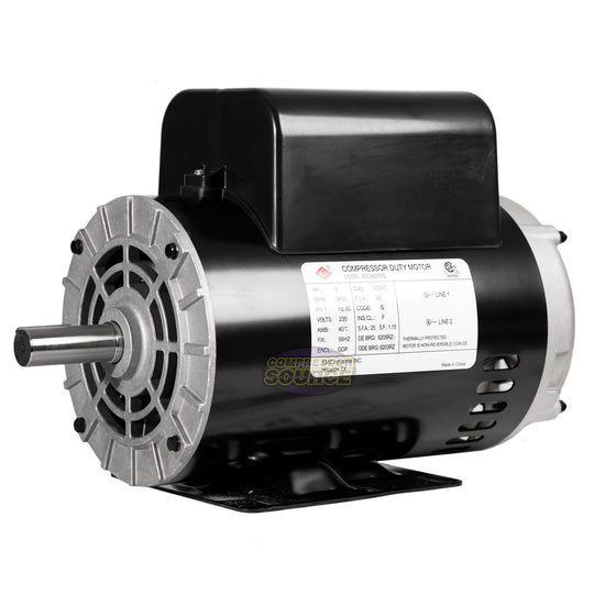 5 HP Single Phase Electric Motor 56HZ Frame 3450 RPM 230V ODP EMZ 56S34D5MC