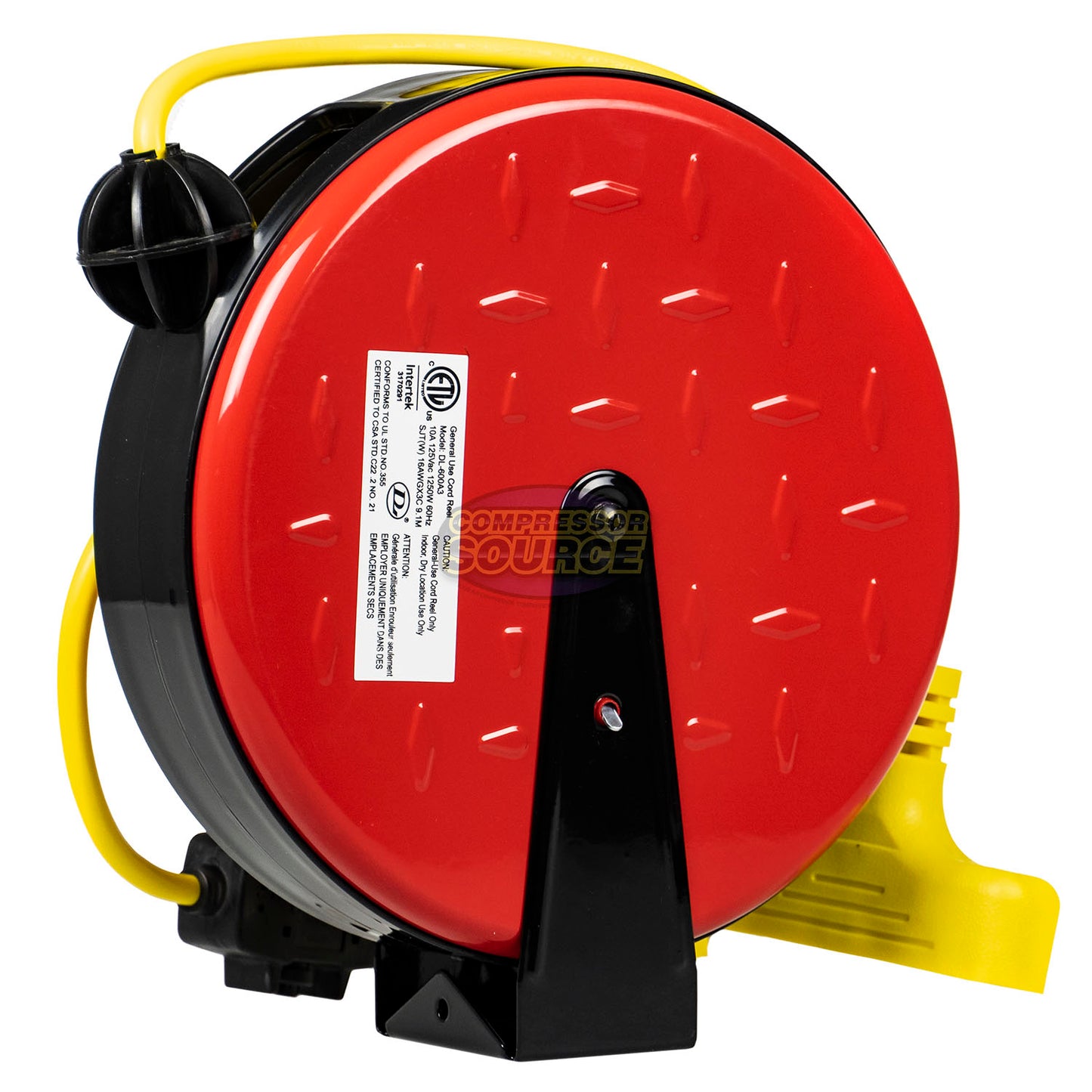 Reelworks 30 Ft Retractable Extension Cord Reel 3 Outlets 16/3 SJTW Co –  compressor-source