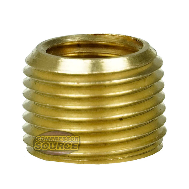 Brass 3/8" Male NPT Outer x 1/4" Female NPT Inner Solid Brass Bushing FB110EE