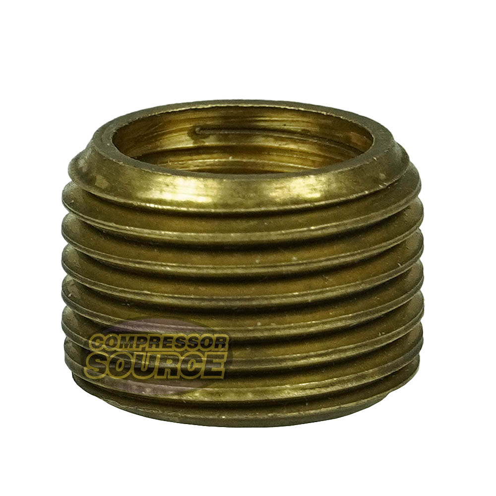 1/2" Male NPT Outer x 3/8" Female NPT Inner Solid Brass Socket Bushing FB110F