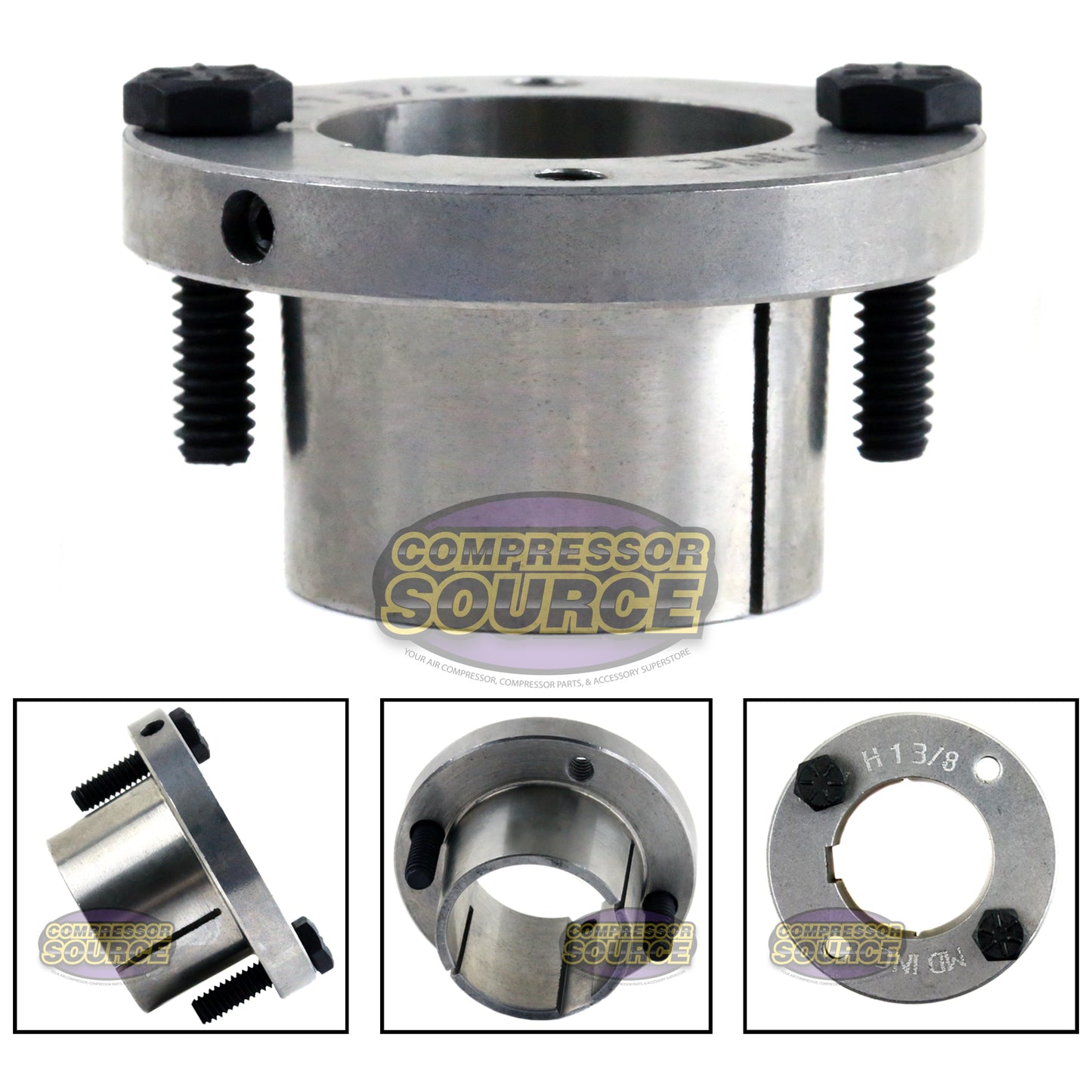 Steel 1-3/8" Keyed Bore Split Taper H-Style Bushing for use with Pulley/Sheave