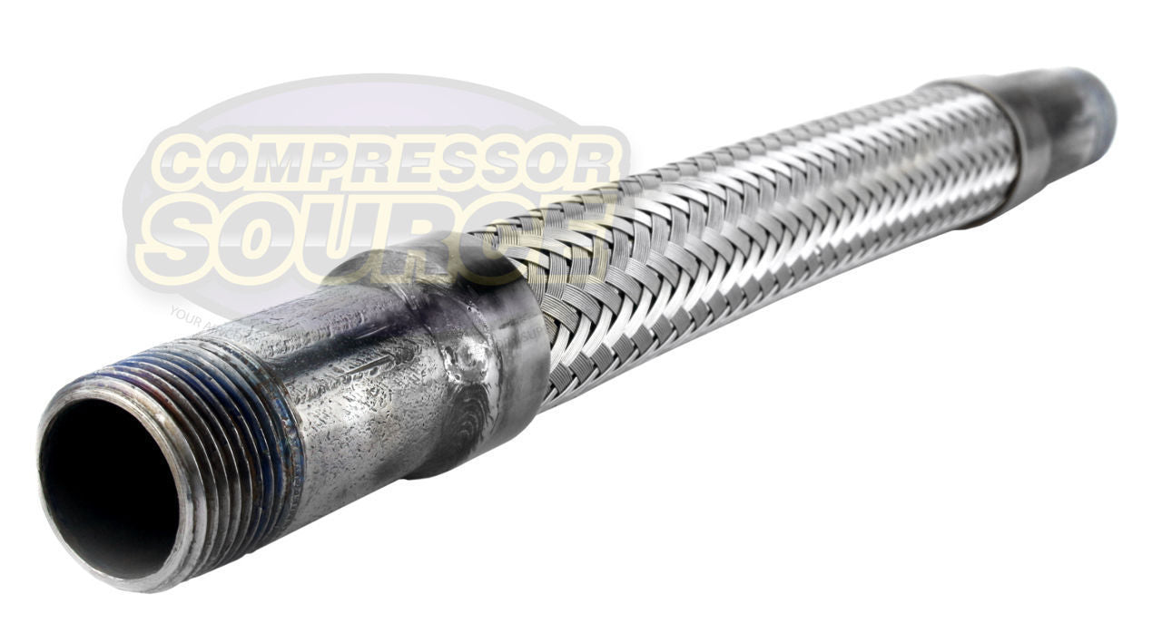 3/4" x 12" Stainless Steel Compressed Air Line Metal Flex Hose Tubing