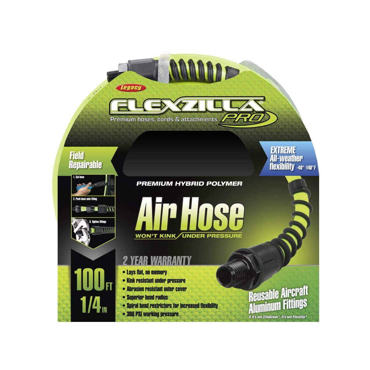 Flexzilla Pro Field Repairable 1/4" x 100' Air Hose
