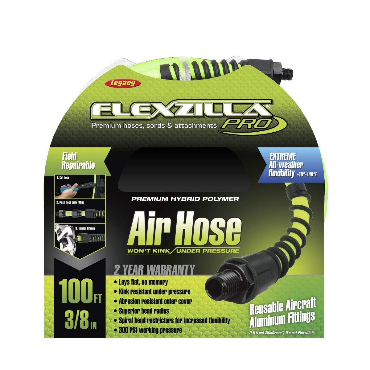 Flexzilla Pro Field Repairable 3/8" x 100' Air Hose