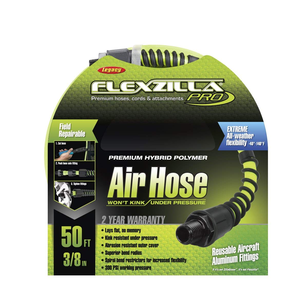 Flexzilla Pro Field Repairable 3/8" x 50' Air Hose