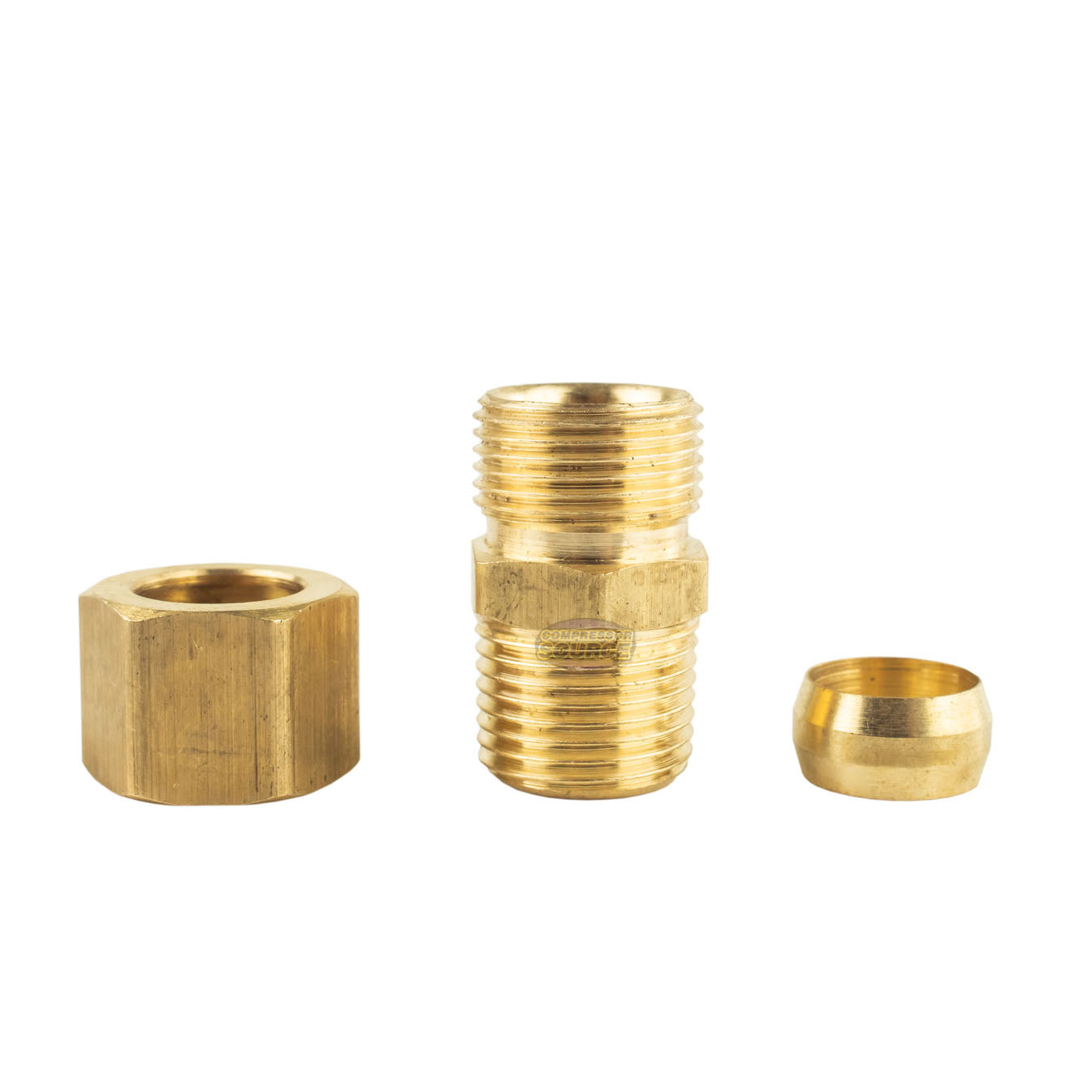 1/2" OD x 3/8" Male NPT Connector Brass Compression Fitting for 1/2" OD Tube