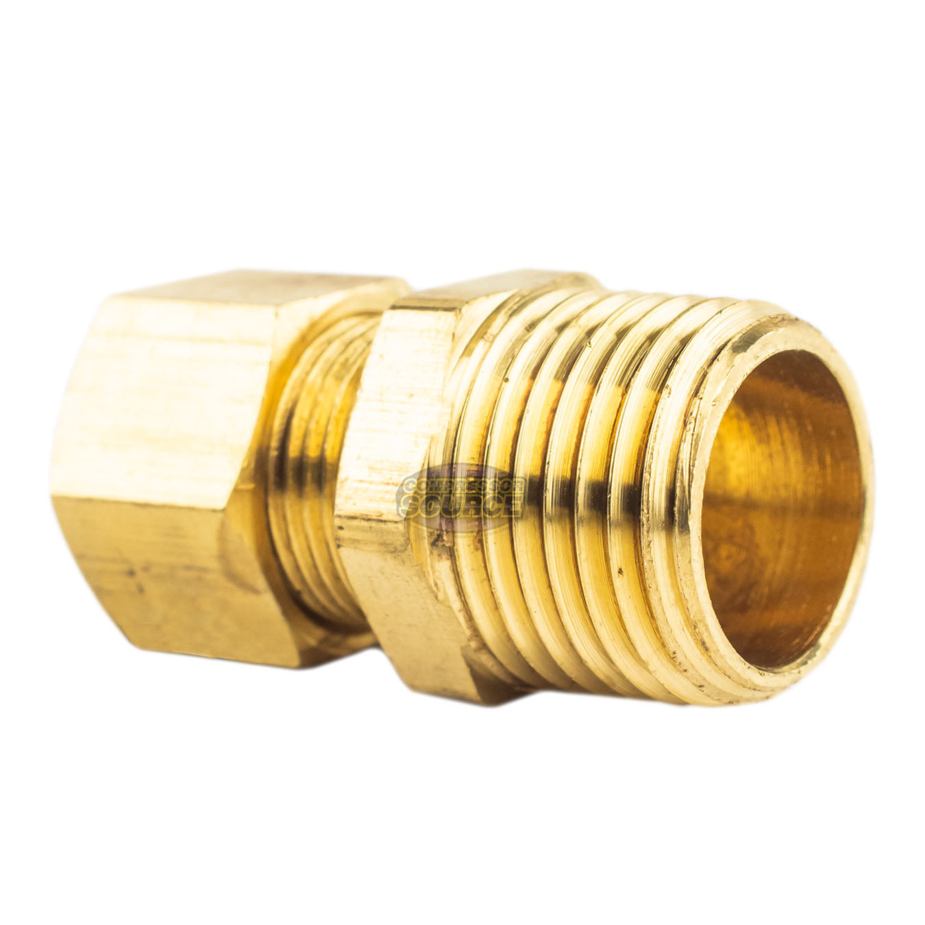 2 Pack 1/2" x 1/2" Male NPT Connector Brass Compression Fitting for 1/2" OD Tube