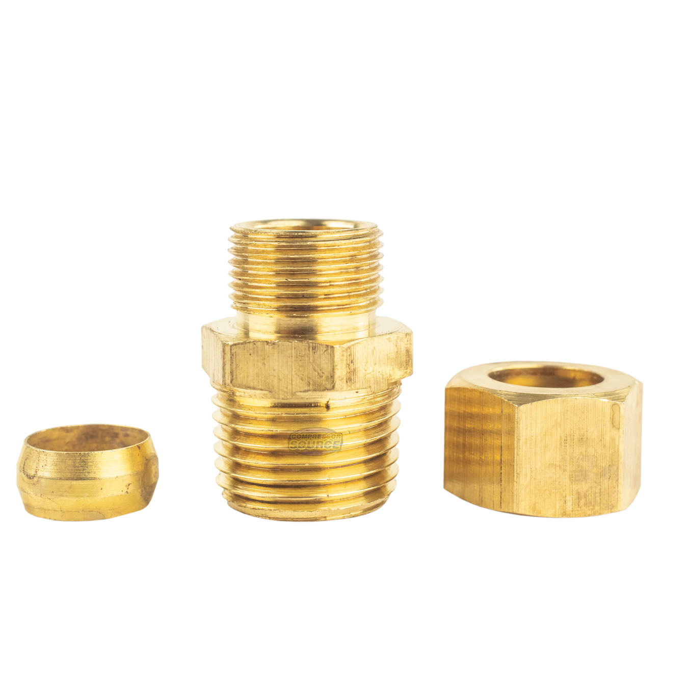 1/2" OD x 1/2" Male NPT Connector Brass Compression Fitting for 1/2" OD Tube