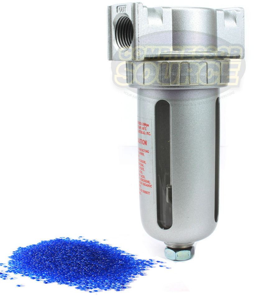 1/2" Compressed Air In Line Desiccant Dryer Moisture / Water Filter Trap