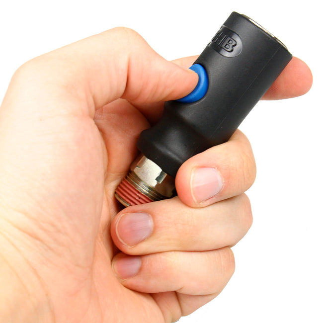 Industrial Style Safety Release Coupler 3/8" MNPT 1/4" Body Push Button Release