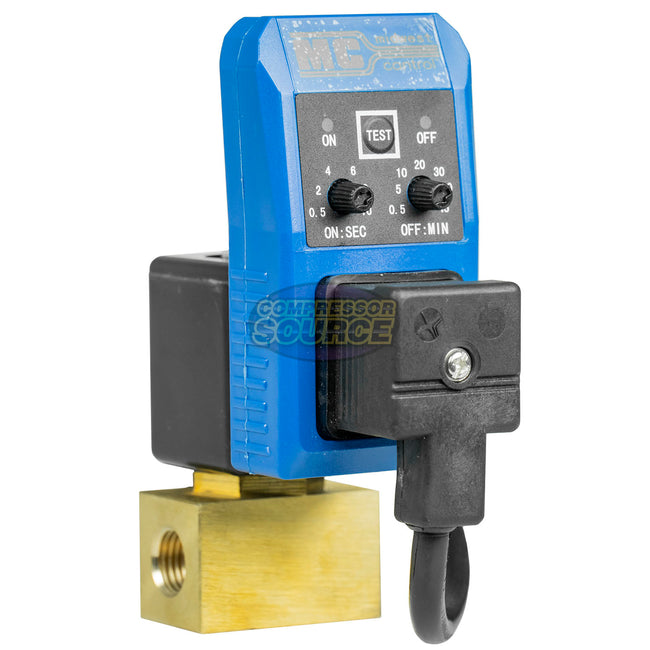 1/4" NPT Condensate Timer Drain Midwest Control MCDV-25-120ADK 115V 230 PSI