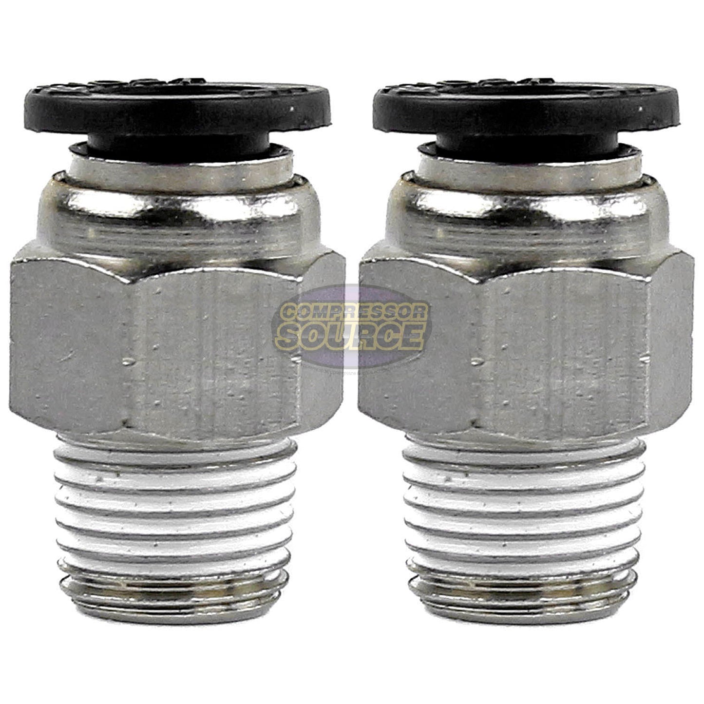 2 Pack 1/8" Male NPT x 1/4 OD Tube Female Push In To Lock Connect Straight Fitting Prevost
