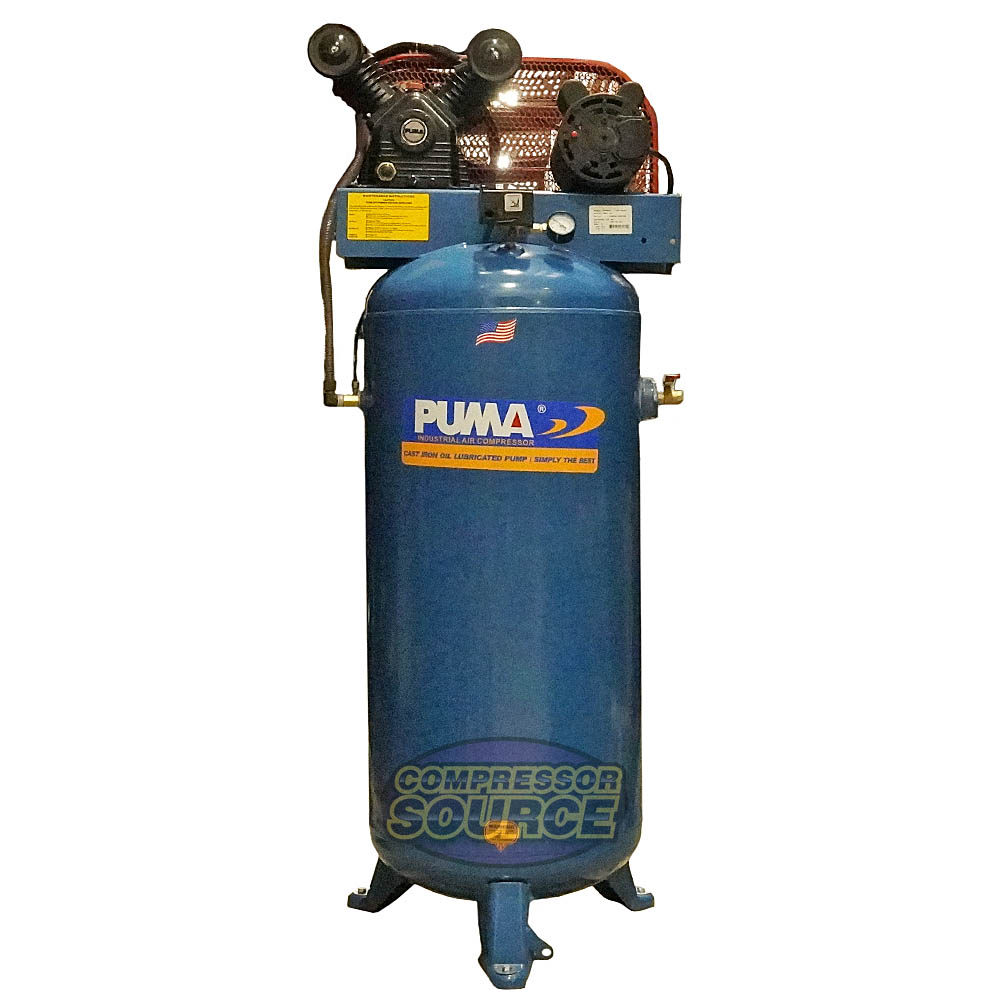 Puma 60-Gallon 2-Cylinder Air Compressor With 14 SCFM And 135 PSI Max PK6060V