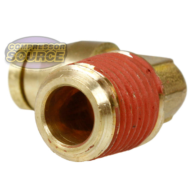 1/4" x 1/4" Push-In x Male NPTF Fixed Elbow Solid Brass Quick Connect Fitting