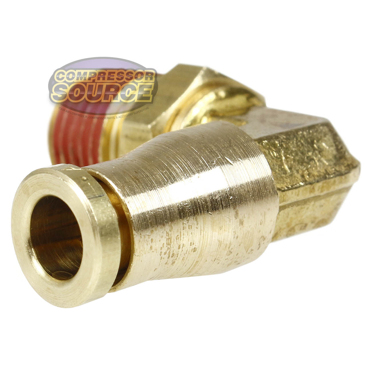1/4" x 1/4" Push-In x Male NPTF Swivel Elbow Solid Brass Quick Connect Fitting