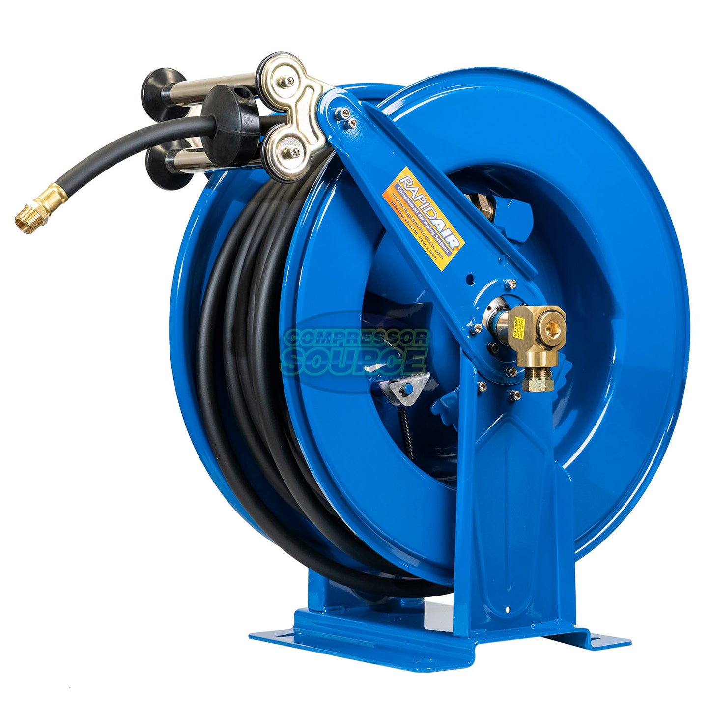 Rapidair 1/2 x 100' Dual Arm Steel Hose Reel 1/2 Inlet and Outlet R- –  compressor-source