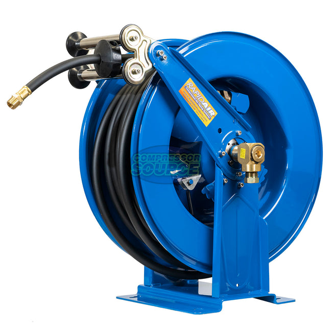 Rapidair 1/2" x 100' Dual Arm Steel Hose Reel 1/2" Inlet and Outlet R-05100