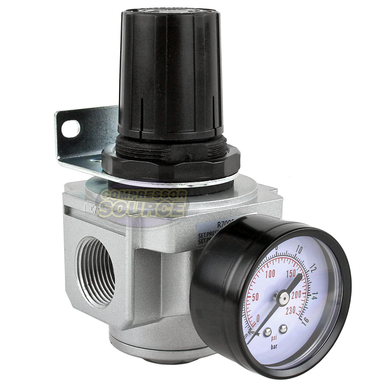 3/4" Air Compressor Pressure Regulator with Gauge and Wall Mounting Bracket