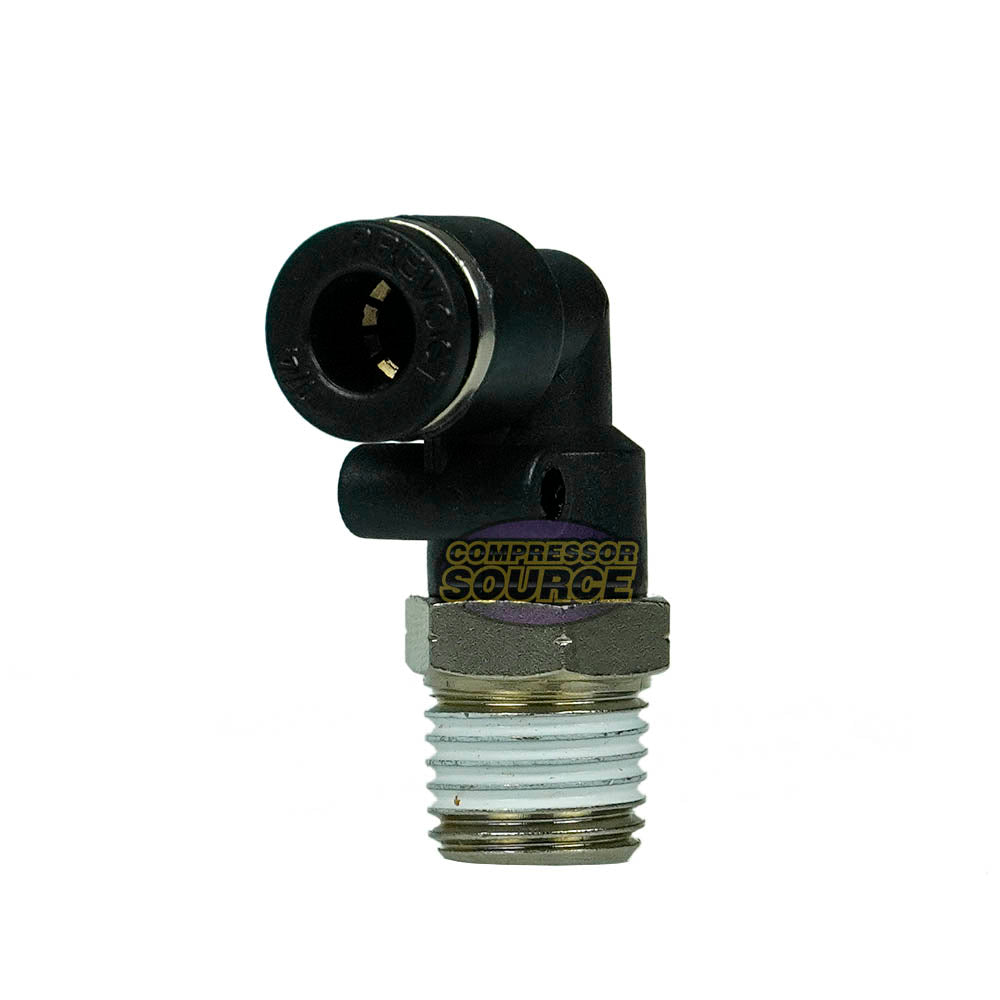 Prevost 1/4" Push-To-Connect X 1/4" MNPT Push Lock To Male NPT Connection Elbow
