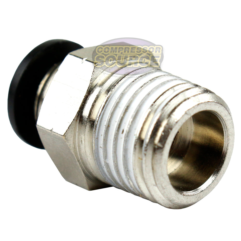 1/4" Male NPT x 1/4 OD Tube Female Push In To Lock Connect Fitting Straight