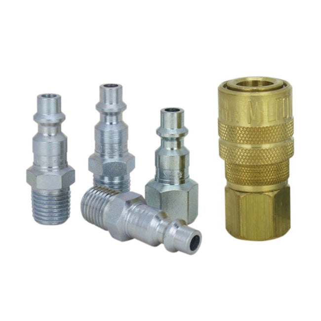 Milton S-211 5 Piece M Style Coupler and Plug Kit 1/4" NPT Made in The U.S.A.