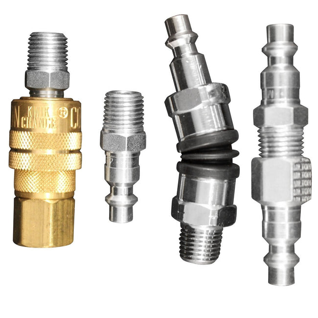 Milton S-218 1/4" M Style Swivel Coupler and Plug Kit 6 Pieces Industrial Style