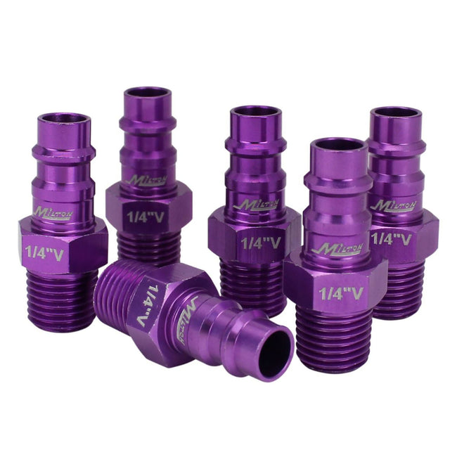 Milton ColorFit V Style Coupler and Plug Kit 1/4" NPT 14 Pieces S-314VKIT Purple