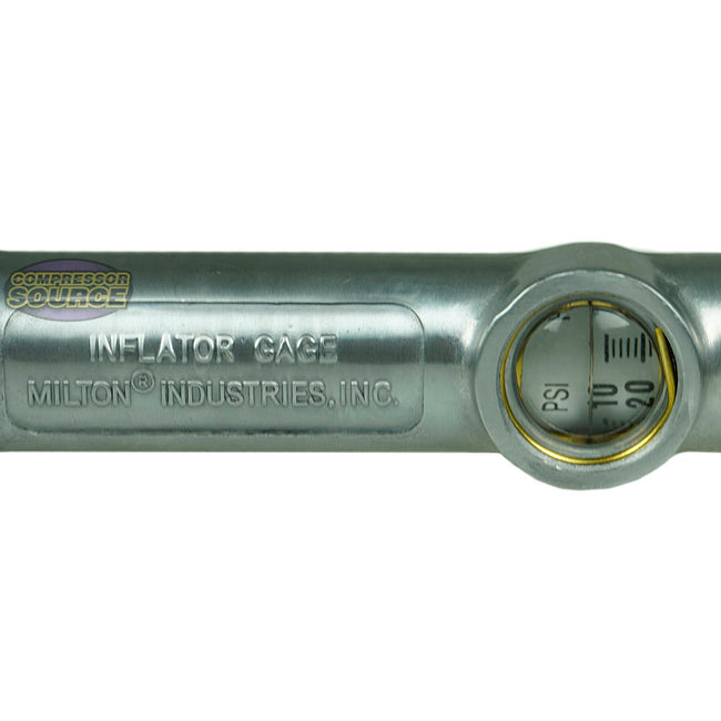 Milton Straight Foot Chuck Inflator Gauge 15" Dual Head Hose 10-160 PSI S-516