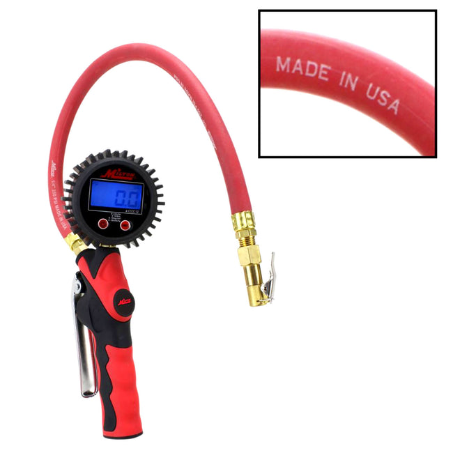 Milton S-568 Heavy Duty Digital Tire Inflator Gauge Lock On Air Chuck 20" Hose
