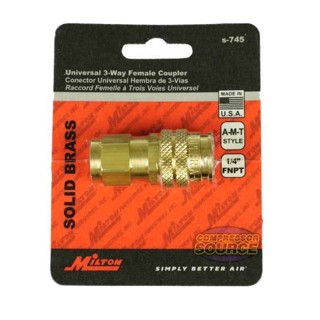 Milton Industries 1/4" FNPT A,M,&T Style Coupler 300 PSI Maximum 42 SCFM S-745