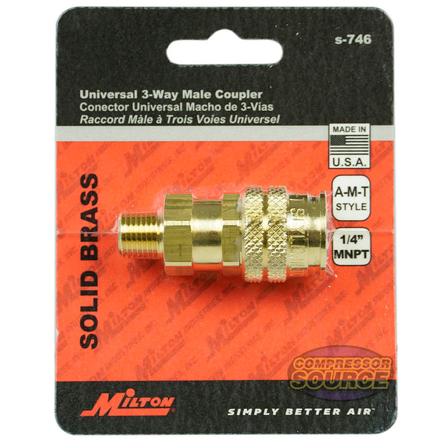 Milton Industries 1/4" MNPT A,M,&T Style Coupler 300 PSI Maximum 42 SCFM S-746