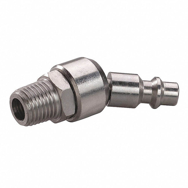 1/4" Industrial I/M Style Steel Swivel Plug with 1/4" Male NPT Single Rolair SPIM_14-1C