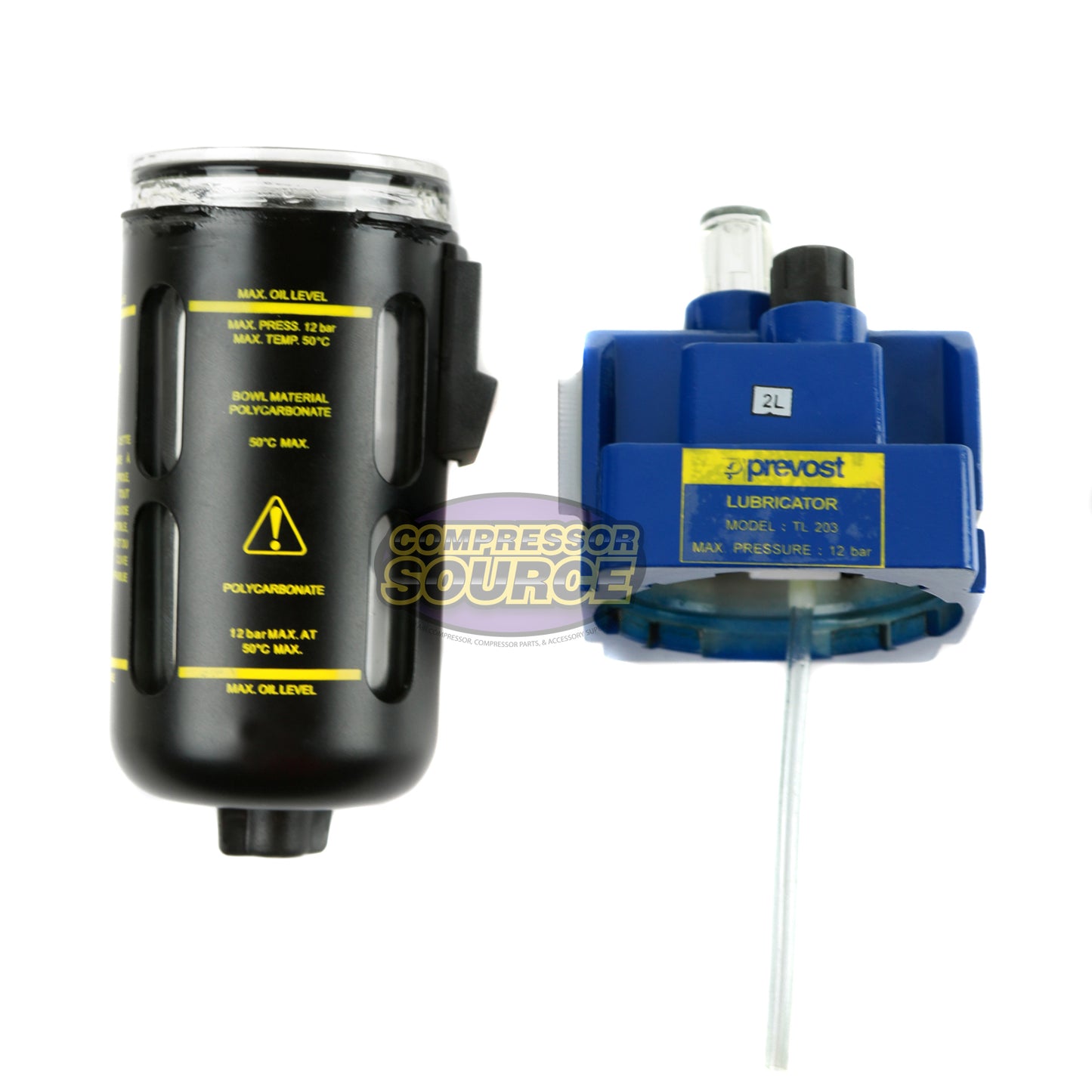Prevost 1/2" Compressed Air In-Line Oiler / Lubricator Inline Oil Lubrication