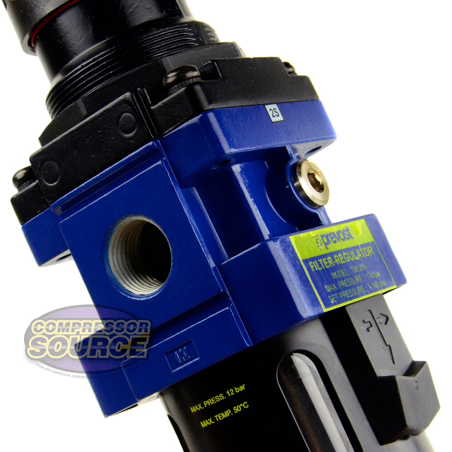 Prevost Compressed Air Inline Filter & Regulator Combo 1/2" FNPT TM203 Piggyback