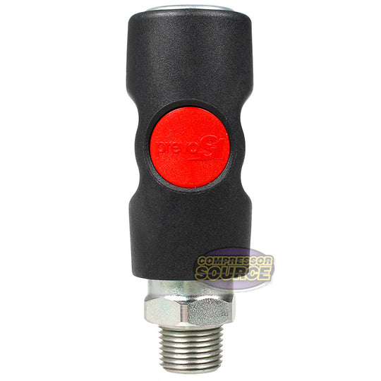 Prevost 3/8" MNPT Truflate Safety Coupling Male Coupler Push Button USI081252