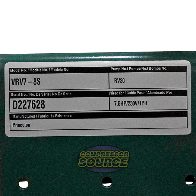 Champion VRV7-8S 7.5HP Two-Stage 80 Gallon Squat Tank Air Compressor 29.8 CFM