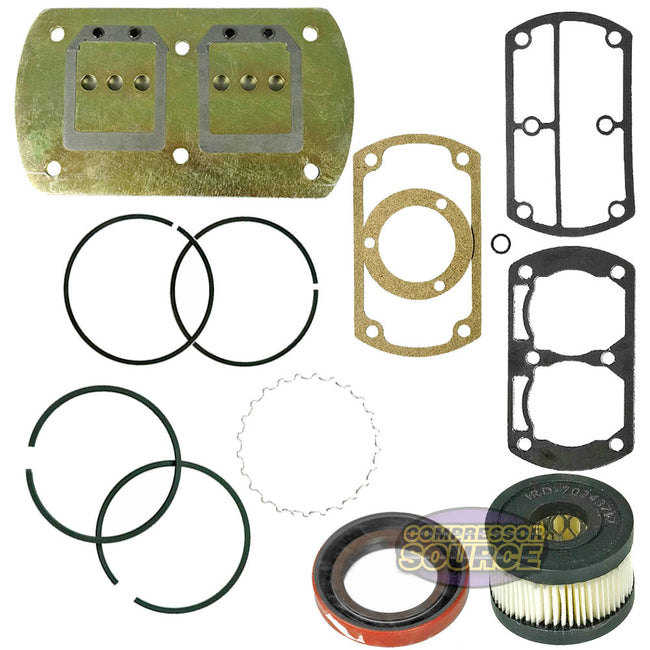 Replacement Tune Up Kit Compatible with Ingersoll Rand SS3 Includes Valves Gaskets Piston Rings VSTUK-SS3-IR